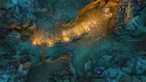 Animated Map Cavern Crossroad Battlemaps Perspective Game Planer