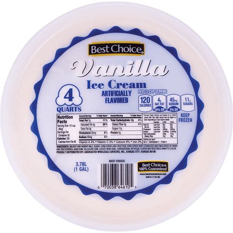 Best Choice Ice Cream Vanilla 4 Qt Vanilla Sullivans Foods