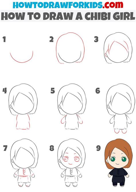 How To Draw A Chibi Girl Step By Step Girl Drawing Easy Easy Chibi
