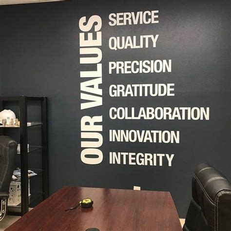 Our Values Office Wall Art Decor 3d Pvc Typography Etsy In 2020