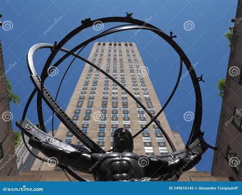 The Atlas Statue In Front Of The Rockefeller Center Editorial Image