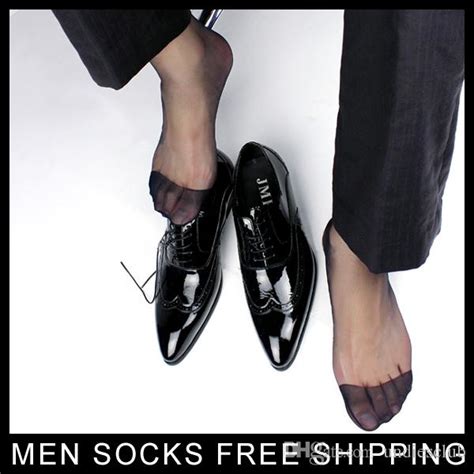 2021 Mens Ultra Sheer Black Dress Socks Long Hose Visual Male Tnt Suit Socks Formal Style From