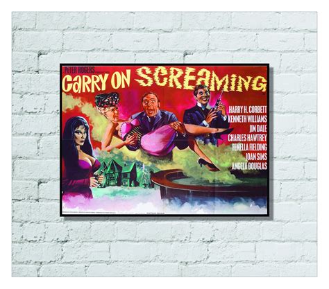 carry on screaming movie poster 0588 sizes a4a3a2a1 etsy