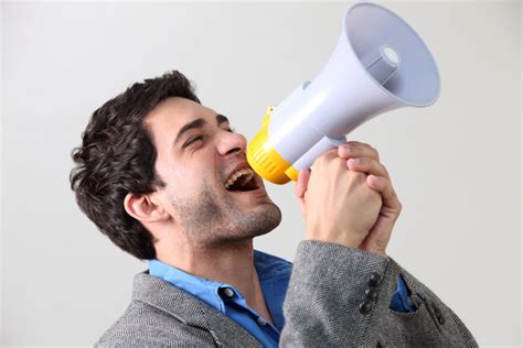 Holding A Horn Loud People Stock Photo 09 Free Download