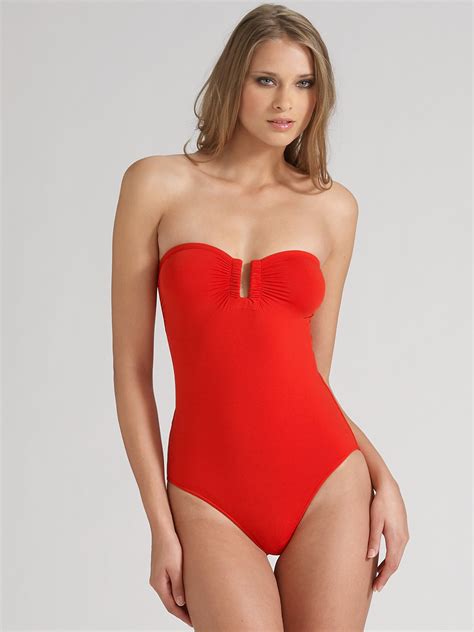 lyst eres cassiopee one piece swimsuit in red