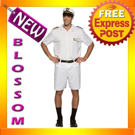 C509 The Love Boat Captain Stubing Uniform Halloween Fancy Dress Party Costume Ebay