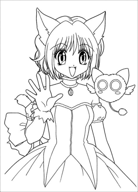 Cat Girl Cartoon Coloring Page People Coloring Pages Chibi Coloring