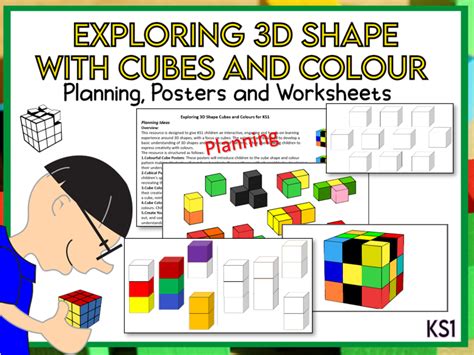 Exploring 3d Shape Cubes With Colour Ks1 Teaching Resources