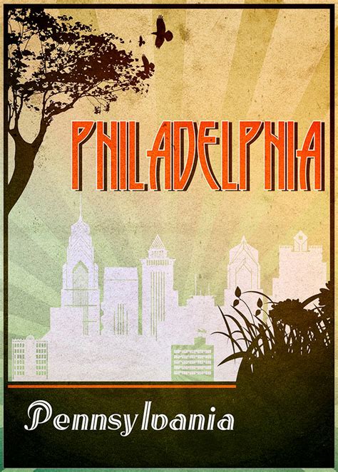 Philadelphia Retro Poster Retro Wall Art Retro Prints Etsy