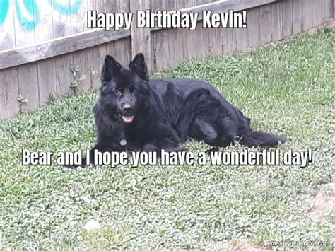 Happy Birthday Kevin Bear And I Hope You Have A Wonderful Day Meme