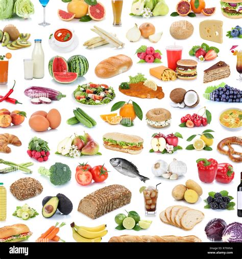 Collection Collage Food Healthy Food Fruit And Vegetables Fruits