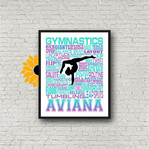 Personalized Gymnastics Poster Gymnastics Typography Gymnast T