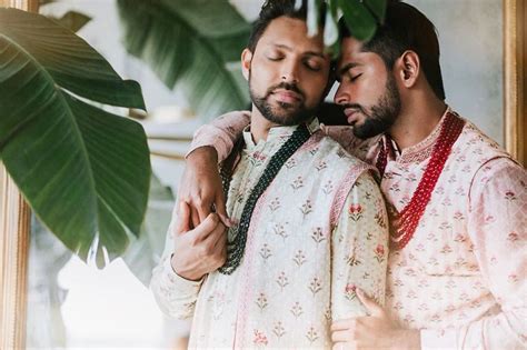 gay indian couple hold a traditional wedding ceremony in a hindu temple inspire same sex