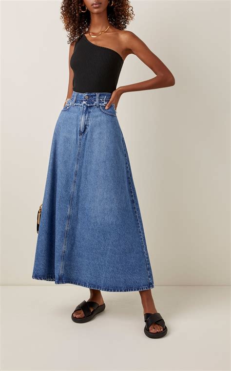Pin By Elliot On Vintage Outfits ️ Denim Midi Skirt Skirt Fashion Denim Midi Skirt Outfit