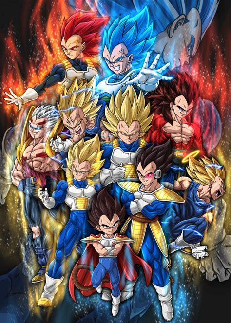 Dragon ball unlimited cards scanned. 'The Evolution of Vegeta II' Poster Print by David ...