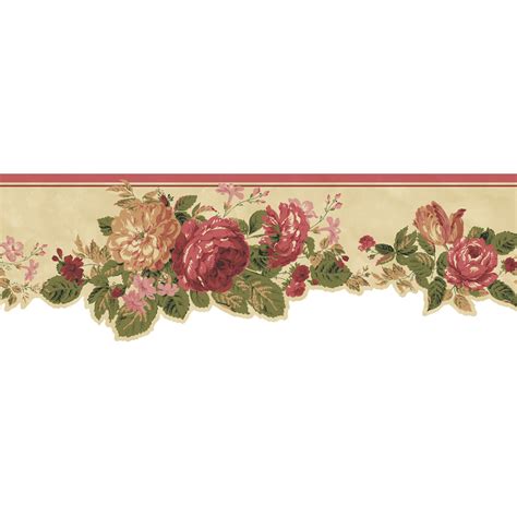 Free Download Roth 6 12 Red Cottage Rose Prepasted Wallpaper Border At