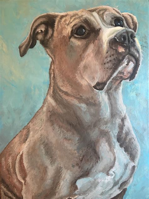 Boxerpitbull Mixed Pup Pitbull Art Pet Portrait Paintings Dog Drawing