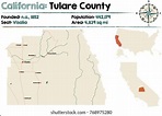 Large Detailed Map Tulare County California: vector de stock (libre de ...
