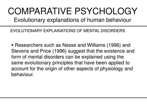 Ppt Comparative Psychology Evolutionary Explanations Of Human