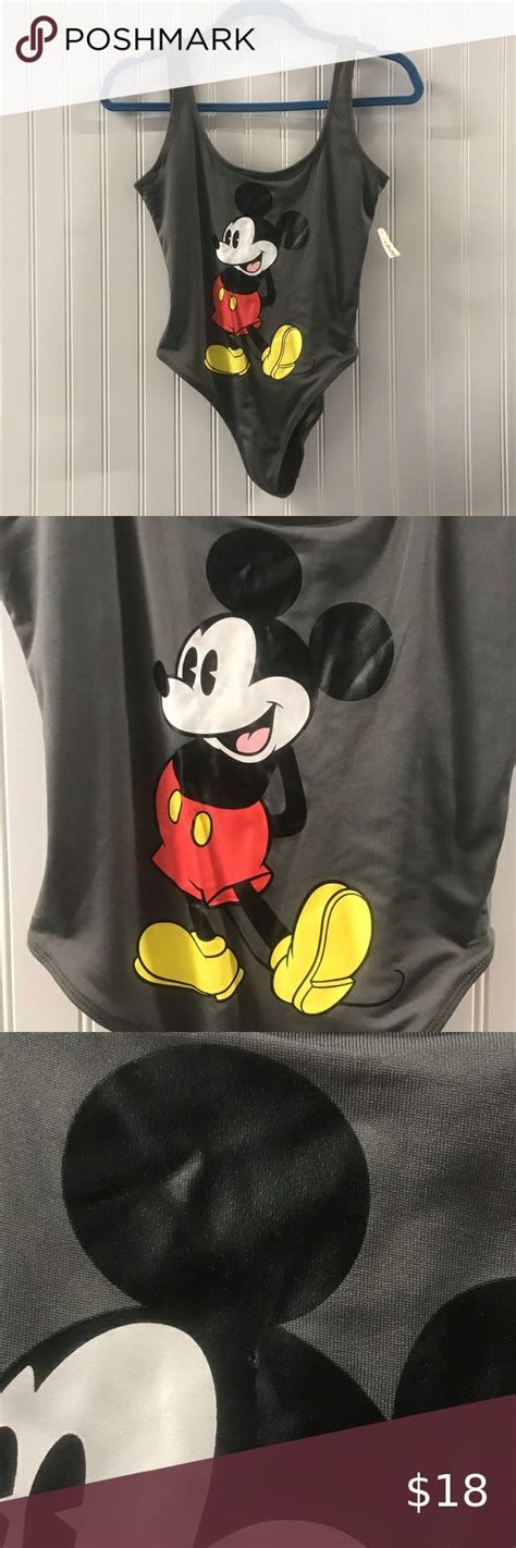 Forever 21 Gray 1 Piece Mickey Mouse Bathing Suit Bathing Suits
