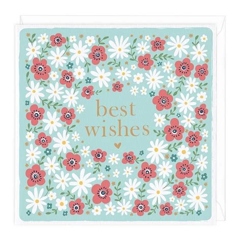 Floral Best Wishes Card Best Wishes Card Greeting Cards Cards