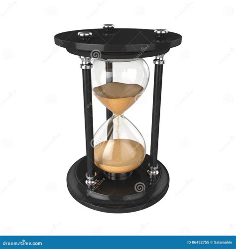 Hourglass Isolated On White Background 3d Rendering Stock Illustration