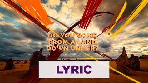 Luude Feat Colin Hay Down Under Official Lyric Video Hd Youtube