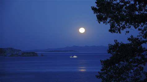 Full Moon Over The Lake Wallpapers Wallpaper Cave