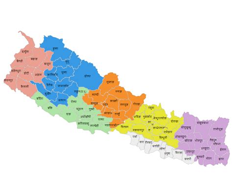 Map Of Nepal With 77 Districts Updated Map Of Nepal W