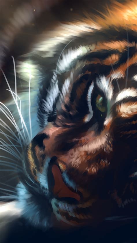 1080x1920 1080x1920 Tiger Animals Artist Digital Art Hd Artwork