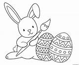 Easter Bunny Coloring Paint Pages Printable Graceful Print Color sketch template