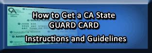 The applicant may not start working as a security guard until he or she receives the security guard registration card in the mail, or the security guard registration number. Guard Card Training - Online Certification Services, LLC