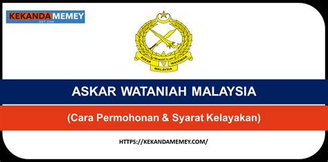 Permohonan Askar Wataniah Malaysia Separuh Masa Kerehan Tetap 2023