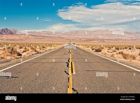 Road Running Through Death Valley California Usa Stock Photo Alamy