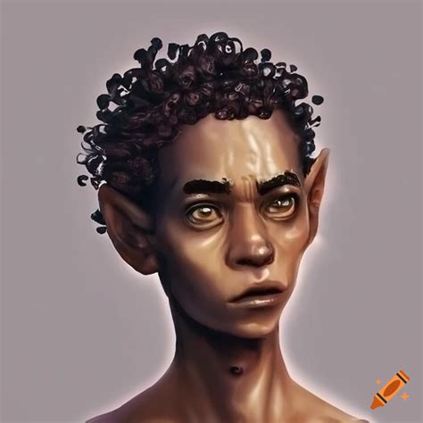 Illustration Of A Curly Haired Black Skinned Alien Man