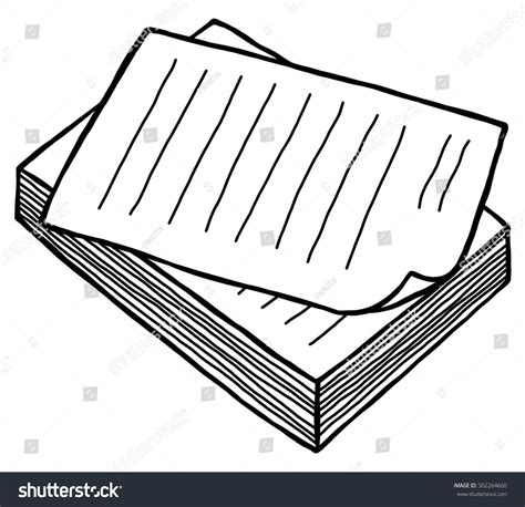 Pile Work Paper Cartoon Vector Illustration Stock Vector 302264660
