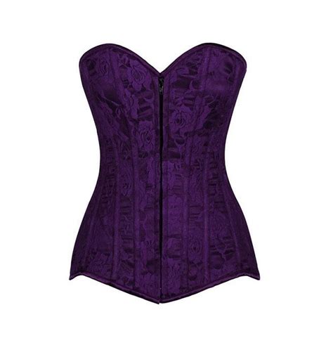 lavish dark purple lace overbust corset w zipper rebelsmarket