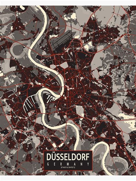 Dusseldorf City Map Of Germany Vector Poster By Demap In 2022