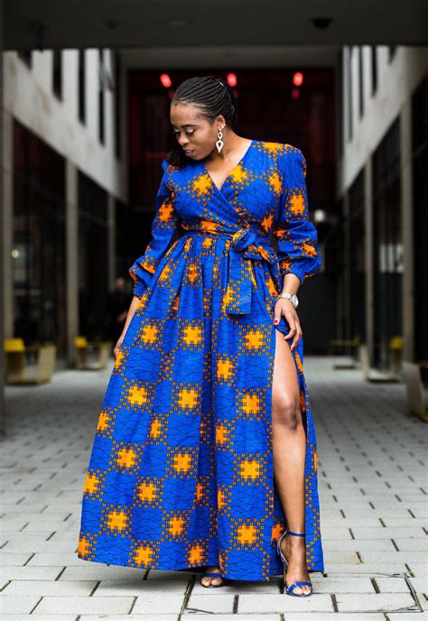 robe longue d ankara robe imprimée robe froncée robe africaine robe