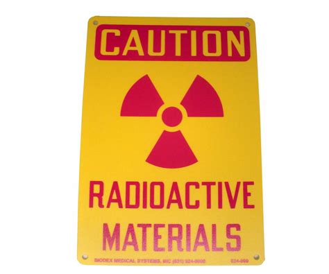 140033 Caution Radioactive Materials Sign Plastic 10 X 7 Inches