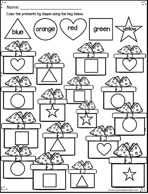 Free Preschool Christmas Printable Worksheets
