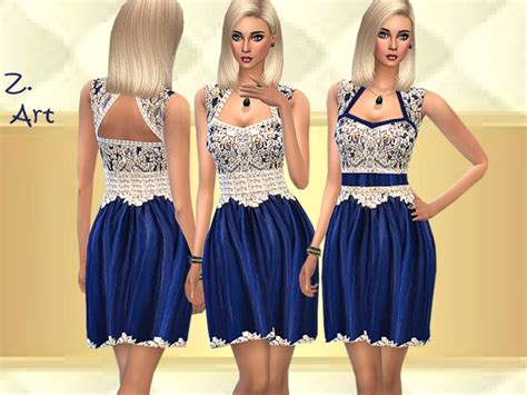 The Sims Resource Royal Blue Dress By Zuckerschnute20 Sims 4 Downloads