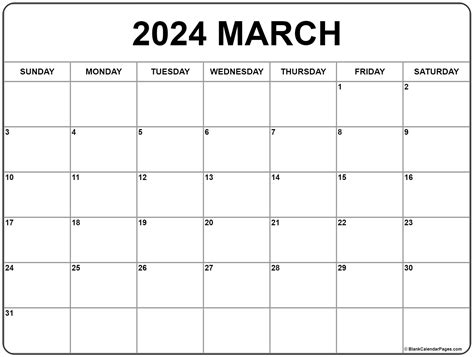 March 2024 Calendar Free Printable Calendar
