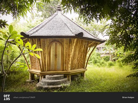 Bamboo Hut In Bali Indonesia Stock Photo Offset