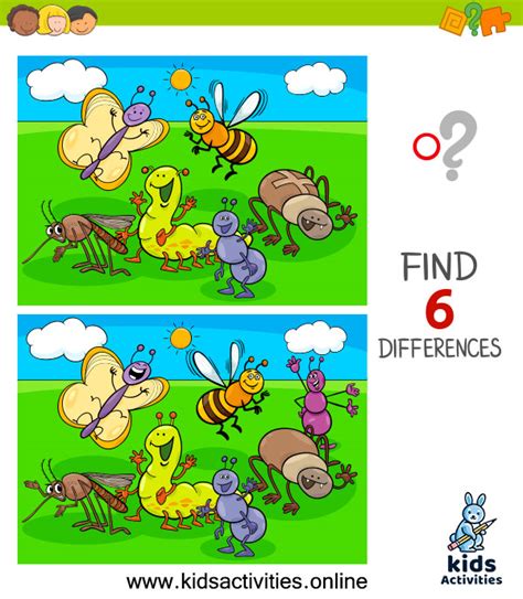 Spot The 6 Differences Between The Two Pictures ⋆ Kids