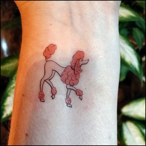 Pink Poodle Temporary Tattoo Fake Tattoos French Poodle