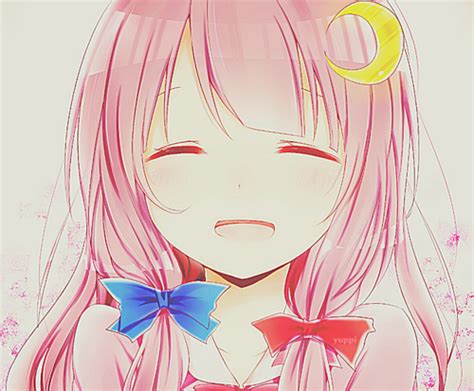 Kawaii Anime Girl Blushing And Smiling