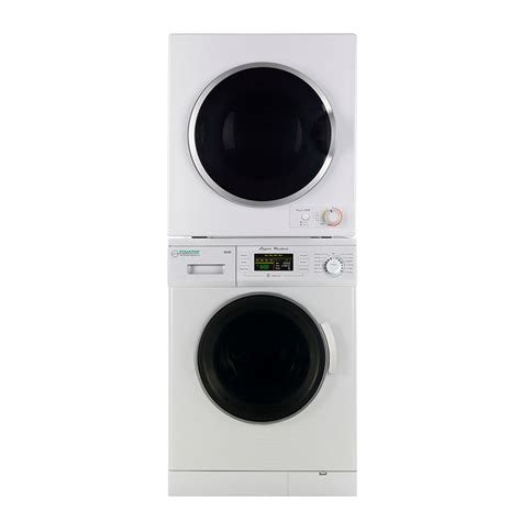 Stackable Set Of New Version Compact Front Load Washer And Short Dryer