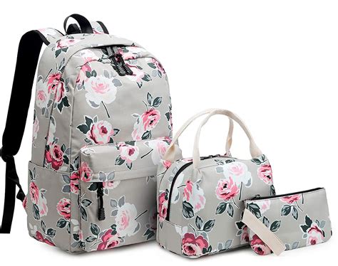 3pcs Canvas Girls Womens School Backpack Laptop Bookbags Travel Rucksack Satchel