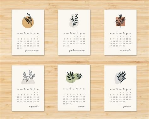2022 Calendar Printable Boho Calendar 2022 Monthly Wall Etsy